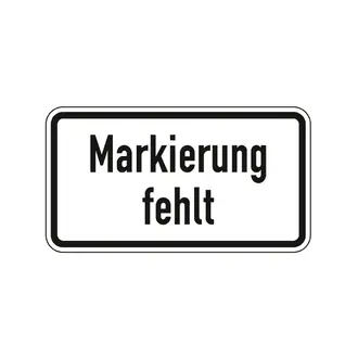 Hinweisschild nach StVO - Markierung fehlt