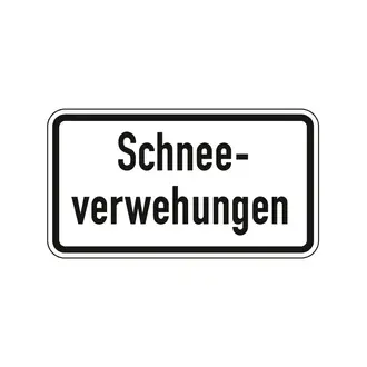 Hinweisschild nach StVO - Schneeverwehungen
