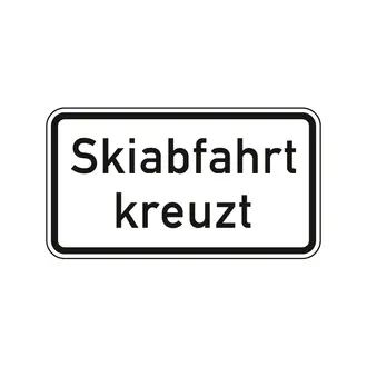 Hinweisschild nach StVO - Skiabfahrt kreuzt