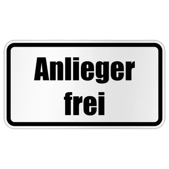 Verkehrszeichen Anlieger frei