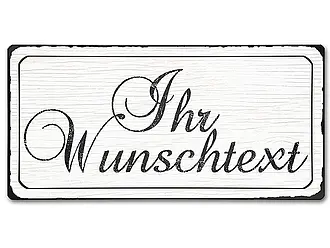 Aluminiumschild mit Wunschtext - Vintage Look