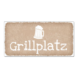 Vintage Schild Grillplatz