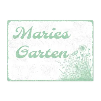 Vintageschild mit Wiesenblumen