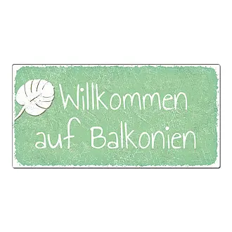 Vintage Schild Willkommen auf Balkonien