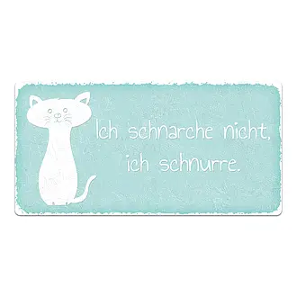 Vintage Schild Ich schnarche nicht, ich schnurre