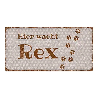 Hundewarnschild im Vintage Look