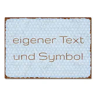 blaues Schild mit eigenem Text