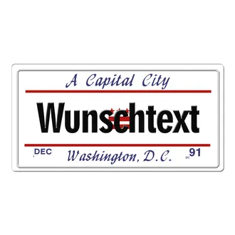 Washington D.C. USA Deko Autoschild mit individuellem Wunschtext