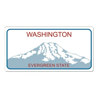 US Plate Washington mit Wunschtext