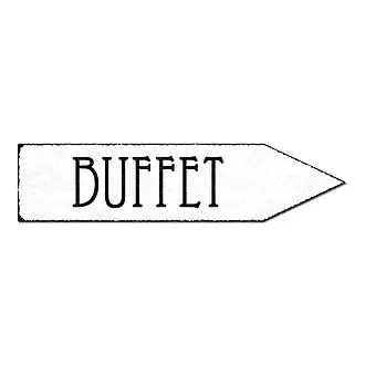 Wegweiser Buffet - Schild als Partydeko - 41,5 x 10 cm 