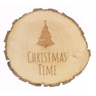 Weihnachtliches Holzschild mit Text und Symbol 