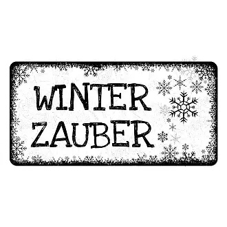 Winterdeko Schild mit eigenem Text 