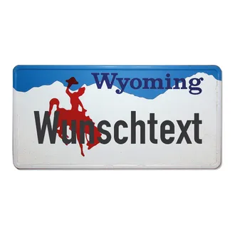 Wyoming-Boosterplate mit Reiter mit individuellem Wunschtext