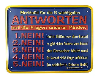 Funschild - Antworten - Größe: 22x17 cm