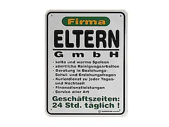 Hinweisschild Eltern GmbH