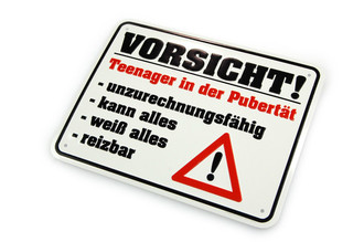 Funschild Vorsicht Teenager In Der Pubertat Schilder Online Kaufen