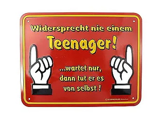 Funschild - Teenager - Größe: 22x17 cm