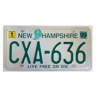 US Fahrzeugkennzeichen New Hampshire