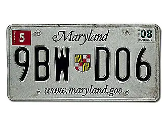 USA - Autonummernschild Maryland 