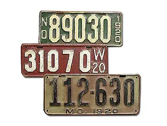 Jahrgangsnummernschild von 1919 bis 1920 - Größe: 30x15 cm