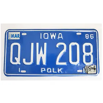 amerikanisches Nummernschild Iowa