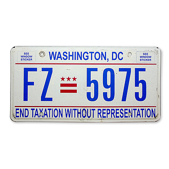 USA Kennzeichen Washington DC - End Taxation