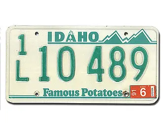 US - Nummernschild aus dem Bundesstaat Idaho 