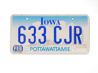 US- Nummernschild aus Iowa - Größe: 30x15 cm