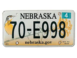 Nummernschild Nebraska
