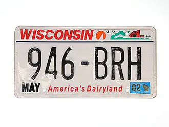 US- Nummernschild aus Wisconsin - Größe: 30x15 cm