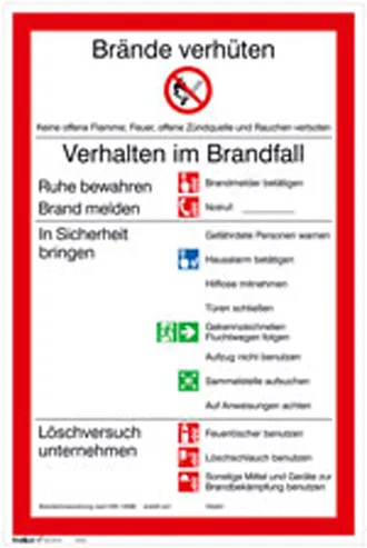 Aushang - Brandschutz »Brandschutzordnung Teil A« 