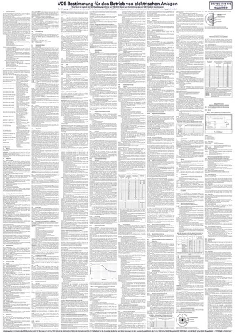 Aushang - VDE »Allgemeine Bestimmungen für den Betrieb von elektrischen Anlagen« 