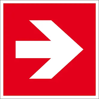 Brandschutz-Zusatzschild »Richtungsangabe rechts/links« 