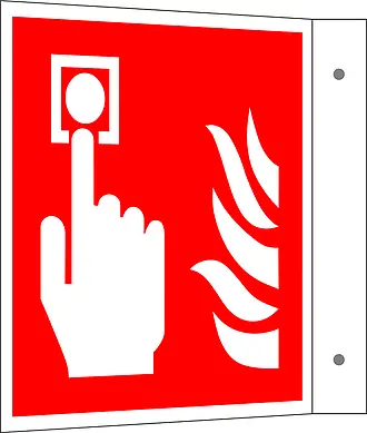 Brandschutzschild - Fahne »Brandmelder« 