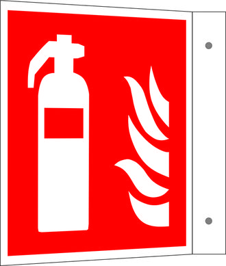 Feuerlöschgerät Symbol Aufkleber Quadrat 