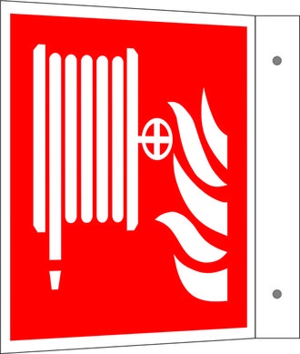 Brandschutzschild - Fahne »Löschschlauch« 