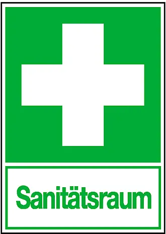 Erste-Hilfe-Kombischild »Erste Hilfe - Sanitätsraum« 