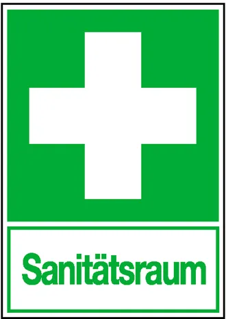 Erste-Hilfe-Kombischild »Erste Hilfe - Sanitätsraum« 