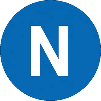 Etiketten -Kennzeichnung elektrischer Leiter- »N (Neutralleiter)« 