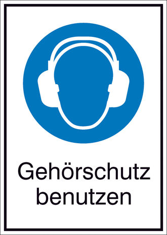Gebots-Kombischild »Gehörschutz benutzen« 