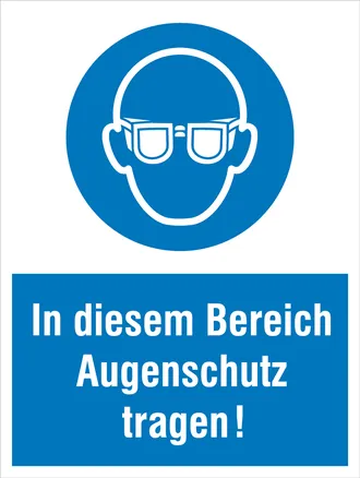 Gebots-Kombischild »In diesem Bereich Augenschutz tragen!« 