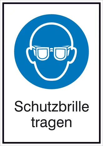 Gebots-Kombischild »Schutzbrille tragen« 