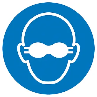 Gebotsschild »Weitgehend lichtundurchlässigen Augenschutz benutzen« 