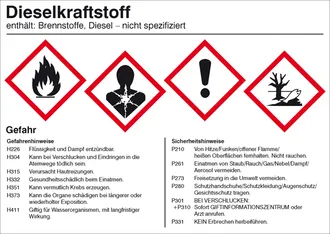 Gefahrstoffetikett »Dieselkraftstoff« 