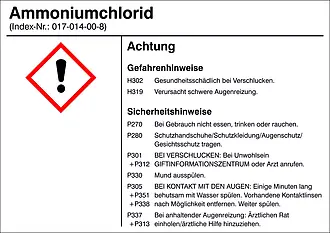 Gefahrstoffetikett »G003: Ammoniumchlorid« 