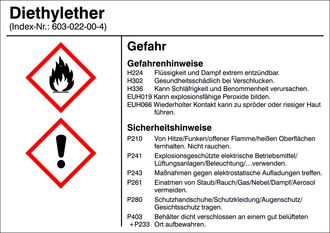 Gefahrstoffetikett »G007: Diethylether« 