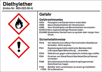 Gefahrstoffetikett »G007: Diethylether« 