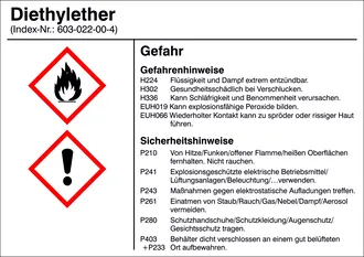 Gefahrstoffetikett »G007: Diethylether« 