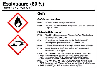 Gefahrstoffetikett »G008: Essigsäure« 