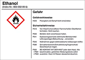 Gefahrstoffetikett »G009: Ethanol« 